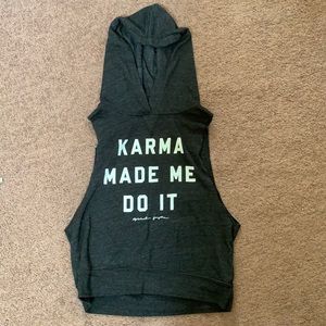 Spiritual Gangster Karma Made Me Do It Hooded Muscle Sweatshirt Medium